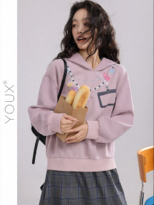 YOUXIANG | Áo Hoodie In Hình Phong Cách Ngọt Ngào Nữ