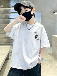 Embroidered Letter Cotton Short Sleeve Tshirt