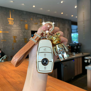 เคสกุญแจรถยนต์ TPU นุ่มสไตล์น่ารักสำหรับ Mercedes-Benz C-Class C260L GLC E-Class E300L GLB A-Class กระเป๋าใส่กุญแจรถยนต์สำหรับผู้หญิง