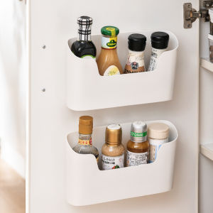 Wall-Mounted Storage Box Seamless No-Punching Bedroom Kitchen Cosmetic Storage Rack Wall-Hanging Shelf Plastic Japanese Style