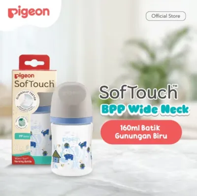 PIGEON Botol Susu BPP Wide Neck Batik Gunungan Softouch Nipple/Botol Bayi/Anti Kolik/Dot Elastis