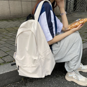 Pure Color Korean Style Large Capacity Simple Double Shoulder Bag for Women Ideal for University and High School Students
