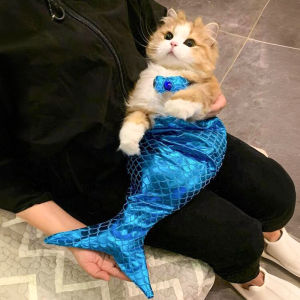 Pet Cat Costume Mermaid Clothing Funny Fish Tail Outfit Photography Prop Toy Cat Suitability for All Cats Normal Size