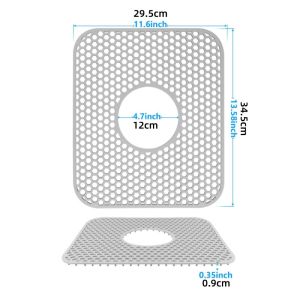 Sink Protectors for Kitchen Silicone Kitchen Sink Mat for Bottom of Stainless Steel Sink Folding Non-Slip Heat Resistant