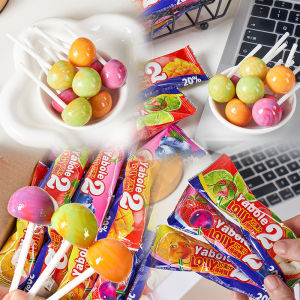 Double Flavor VC Juice Lollipops Candy Fruit Taste Snacks for Students Children Delicious Fruit Flavor Traditional Candy