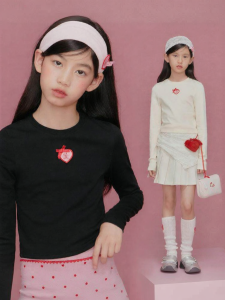 LOVESASAKIDS | Soft Elastic Bow Heart Long Sleeve T-Shirt