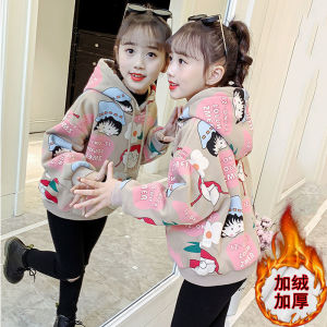 Little DR 3-15 Years Kids Hoodie for Girl Korean Style Cartoon Cute Sweatshirt Teenager Cotton Winter Clothes Children Sport Jaket Fashion Sweater 2022 New Pink Oversized Jersey baju musim sejuk budak perempuan