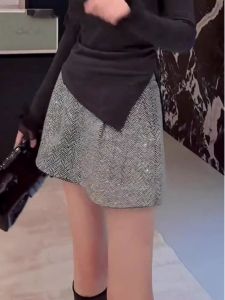 กระโปรงสั้นผ้าตาข่ายแฟชั่นฤดูใบไม้ผลิสำหรับผู้หญิง กระโปรงทรงเอเอวสูง ทรงหลวม สไตล์เกาหลี กระโปรงสั้นผ้าตาข่ายสุดเก๋