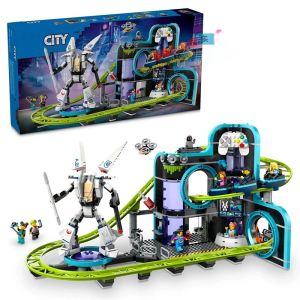 Robotics Theme Park Coaster Building Puzzle Toy for Boys Lego Series Compatible Attraction Ride Model Construction Kit