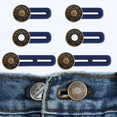 2/6PCS Jeans and Pants Button Extenders Universal For Women And Men Copper-colored Versatile Waist-expanding Buckle Fixing Kit