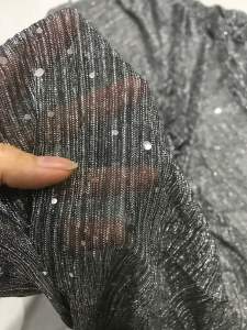 Vải voan lưới dập ly màu xám dán cườm lấp lánh(khổ 1m5)may đầm váy dạ hội áo kiểu thời trang