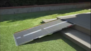 Heyman Portable Wheelchair Ramp 6FT Anti-Slip Aluminum Folding Portable Ramp Wheelchair Ramps for Home Weight Capacity Up to 600 LBS with Transition Plates Above and Below