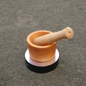 Lumpang Alu Kayu Kerajinan Ukir Penumbuk Tumbukan Obat Bumbu TERMURAH