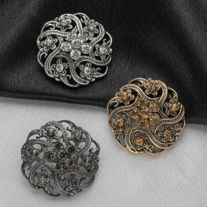 3pcs/pack Classic flower hollowed out rhinestone button used for DIY handicrafts sewing clothing bag and shoe decoration