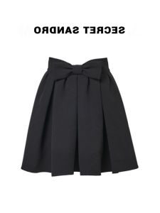 Korean Style A-Line Mini Skirt Black Pleated Summer New Arrival Elegant Short College Style Womens Skirts Commute Pure Color