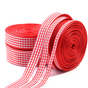 10yards/roll Polyester Grid Printed Ribbons Gingham Ribbon Tape For DIY Handmade Gift Wrapping Party Home Decor Accessories