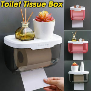 Wall Mounted Tissue Holder for Bathroom Storage Box Punch-Free Toilet Paper Holder Storage Rack Paper Towel Organizer