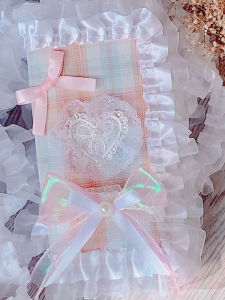 Pink Holiday Gift Lace Protection Cover for Fairy Themed Mini Book Binding Other Material Soft Cover Planner Notebook Case