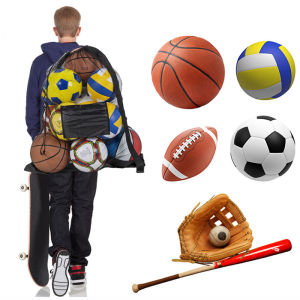 Large Capacity Heavy Duty Mesh Basketball Soccer Volleyball Rugby Ball Storage Bag Mesh Ball Bags