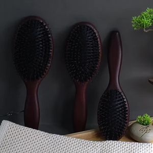 Natural Boar Bristle Massage Hair Brush Comb For Hair Hairbrush Dry Wet Detangle Combs Hair Beauty Care Cushion Massage Brush