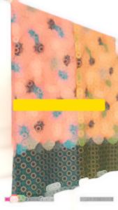 Kain Batik Halus Semi Sutra BH104 Motif Daun Warna Pink/Oren