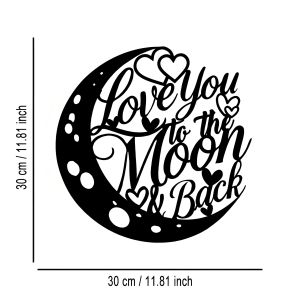 CIFbuy | CIFBUY Metal Wall Art "Love You to the Moon" 2D Flat Sign Valentines Abstract Art Elegant Christmas Biblical Style Decor