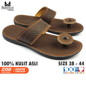 Nusaibah sandal kulit pria sandal japit jepol kulit | sandal japit jamur pria (B008) new