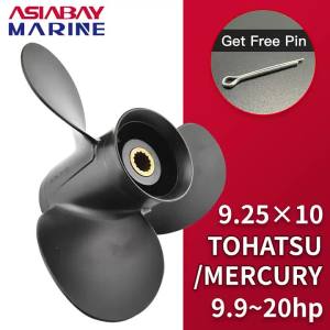 Outboard Propeller For Tohatsu Mercury 9.9hp 15hp 20hp 9.25*10 Boat Aluminum Alloy Screw 3 Blade 14 Spline Marine Engine Part