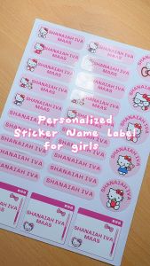 Personalized Name Label Vinyl Stickers Set for Girls by Archiphix