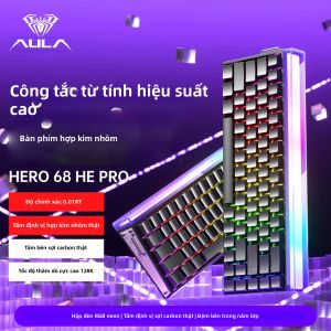AULA | AULA HERO68 Ultra Pro Bàn Phím Cơ Có Dây Nhôm CNC HotSwap Công Tắc Từ Tính RGB Độ Trễ Thấp Kích Hoạt Nhanh Cho Game Thủ FPS