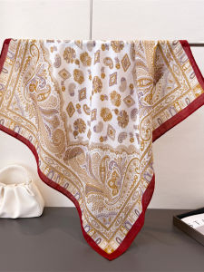 Khăn Quàng Cổ Nhỏ Họa Tiết Hạt Dẻ Màu Nhạt Thanh Lịch Cổ Điển Bằng Vải Lanh Cotton Cho Nữ Khăn Quàng Cổ Chống Nắng Khăn Quàng Cổ Bằng Vải Nhung