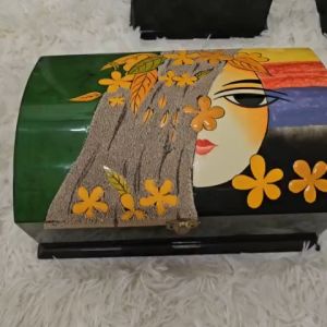 Hộp nữ trang 2 tầng nắp cong Sơn Mài Cao Cấp size 20x30x13 cm đựng đồ trang sức vật dụng nhỏ xinh làm quà tăng...