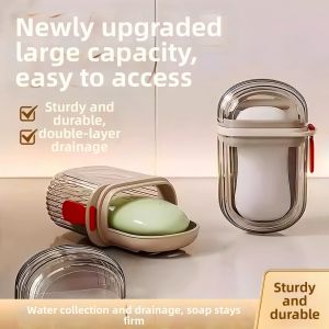 Portable Waterproof Soap Box with Drip Tray