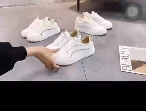 Samain new simple white rubber shoes with lace sneakers chunky footwear low cut for women