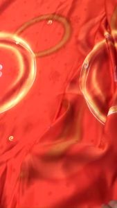 Vải Lụa Bóng Màu Hoa Cam - Không Giãn Mịn Rũ Nhẹ - May Áo Dài Cách Tân Đầm Váy Áo Kiểu
