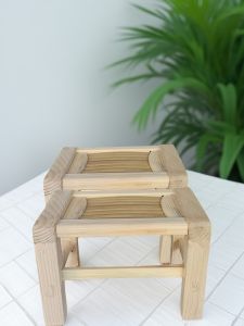Stool Bamboo Face Handmade Solid Wood Old Style Rural Durable Small Square Stool Low Board Stool Stool สำหรับใช้ในบ้าน