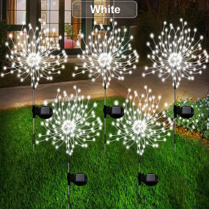 1PCS 490Leds Solar Firework Lights Outdoor Waterproof Solar Garden Landscape Light 8 Lighting Modes Yard Christmas Decor Light