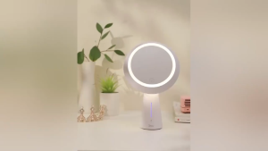 Midea LED Night Light Makeup Mirror with Light LED Light Mirror Fill Light Luminous Household Desktop Handheld Rechargeable Mirror Family Gift