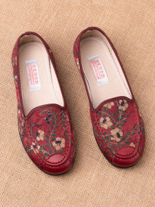 SHIPAILUO | Comfortable Flat Heel Beijing Cloth Shoes For Women Elderly Walking Shoes Soft Bottom Single Shoes For Grandmothers Casual Footwear