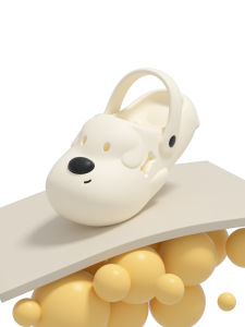 Couples Outdoor Thick Bottom EVA Beach Sandals Open Toe Dog Patterned Slip-On Shoes Korean Style Flat Heel Daily Wear