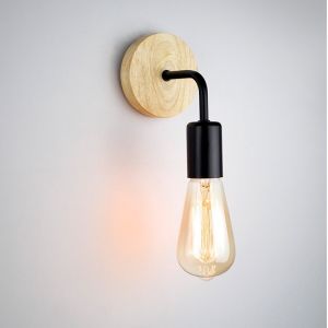 YHLAMP Nordic Wood Wall Lamp Sconce & Minimalist Style Indoor Wall Light