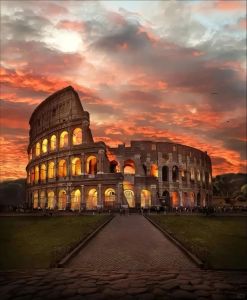 Adult Jigsaw Puzzle Rome Colosseum Sunset Puzzles for Gameroom Bedroom Livingroom Gift Challenging Game