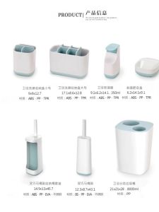 Joseph Bathroom Toiletry Storage Box Toothbrush Holder Rack Plastic No Drilling Required Toilet Organizer Set for Tooth Cups