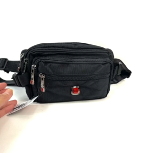 Chinatown Leather กระเป๋าคาดเอว ผ้า ผู้ชาย สะพายหน้าอก ผ้า สีดำ แบบซิปเยอะ หลายชั้น Dakar
