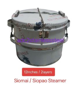 2layers Stainless Steel Siomai / Siopao Round steamer 12/14/16/18 inches Sizes for Healthy Cooking & Multi purpose use