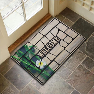 VIKAMA Crystal Velvet Entry Floor Mat for Bedroom Bathroom Slip-resistant Entrance Area Wear-resistant Entrance Mat Home Decor