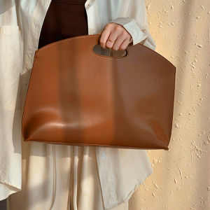 Stylish PU Leather Womens Handbag Minimalist Solid Color Clutch & Document Bag For Women Laptop Handbags