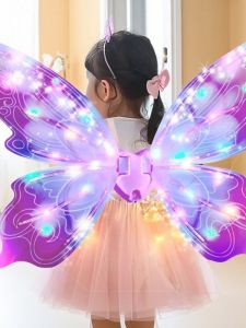 Đồ Chơi Phát Sáng Cho Trẻ Em Quạt Cánh Bướm Nhỏ Tượng Thần Nhỏ Đồ Chơi Điện Tử Ngoài Trời Phụ Kiện Váy Cho Bé Gái Quà Tặng