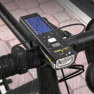 Solar Bicycle Light with Horn Smart Sensing Type-c Rechargeable Power Display MTB Bike Front Lamp Headlight Bike Lantern Bell