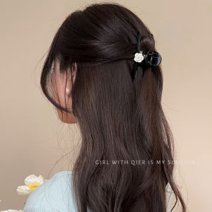 Large Size Tea Flower Hair Claw Clip for Women Shark Tail Hair Clip Stylish Accessory Half up Half down Hair Style Trendy New Model